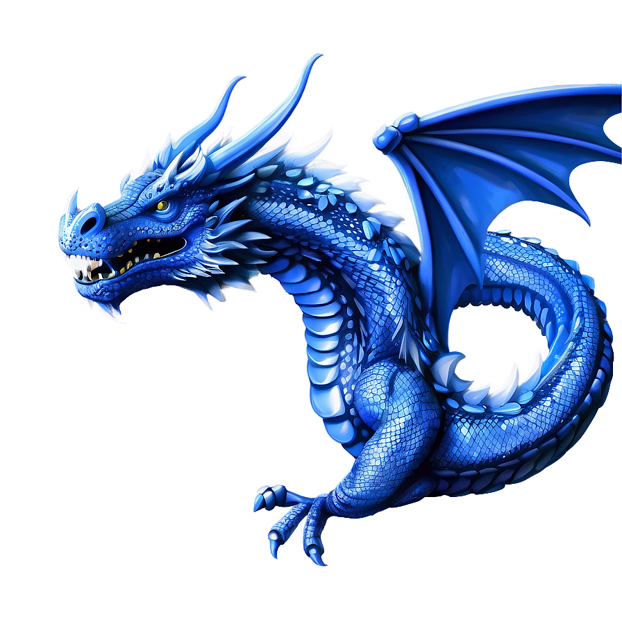 Elegant Blue Dragon Sketch Png Nrf