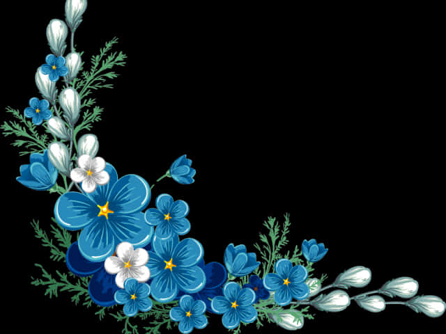 Elegant_ Blue_ Floral_ Border