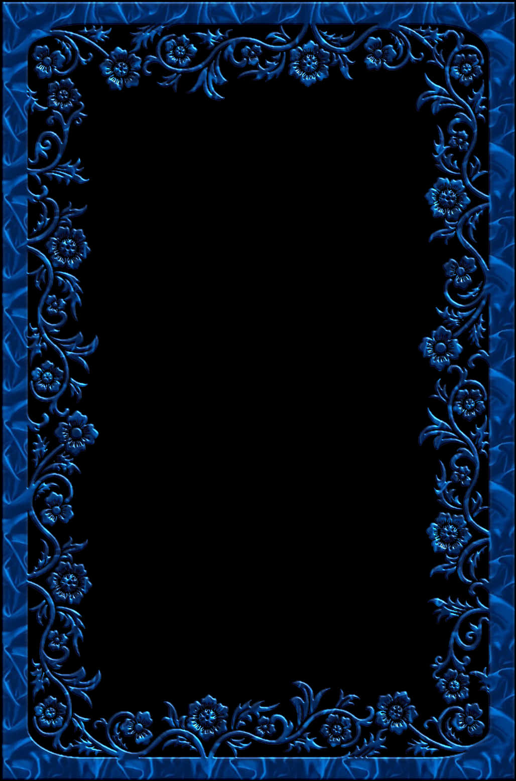 Elegant Blue Floral Border Design