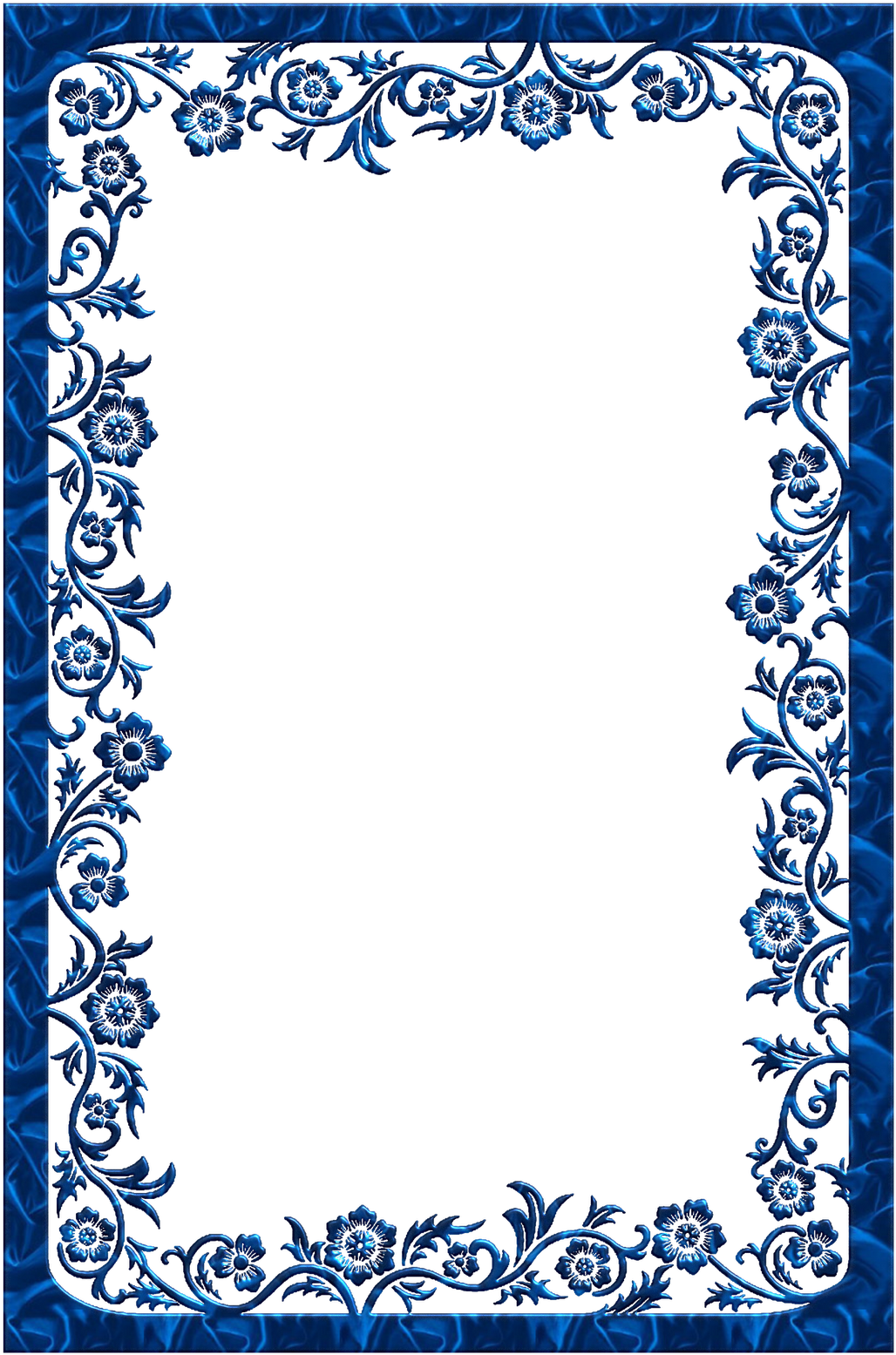 Elegant Blue Floral Frame