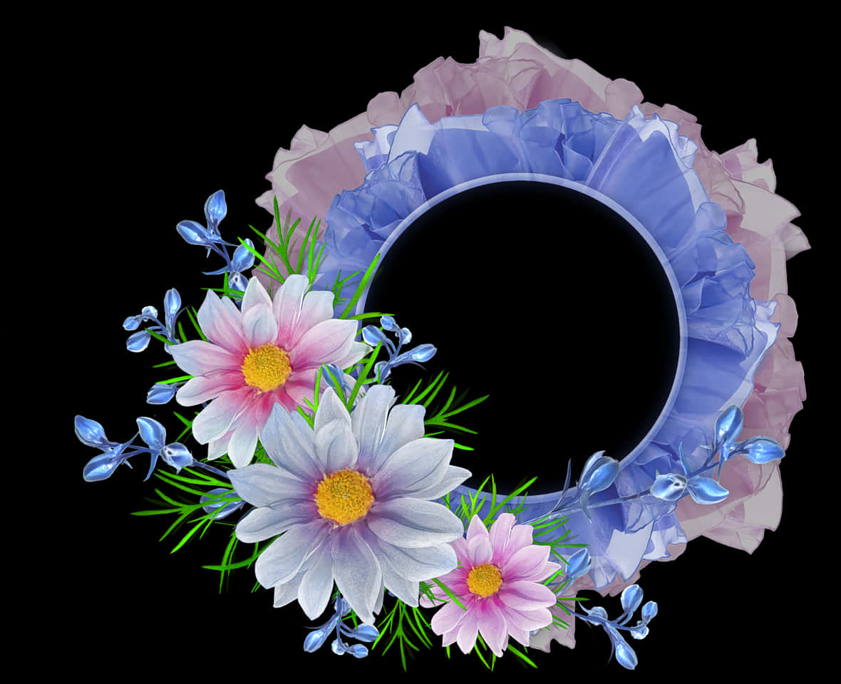 Elegant_ Blue_ Floral_ Frame
