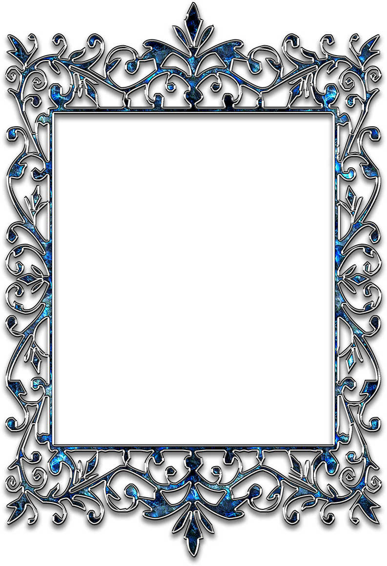 Elegant Blue Floral Frame