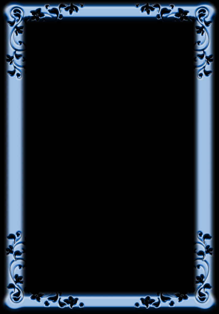 Elegant Blue Floral Frame