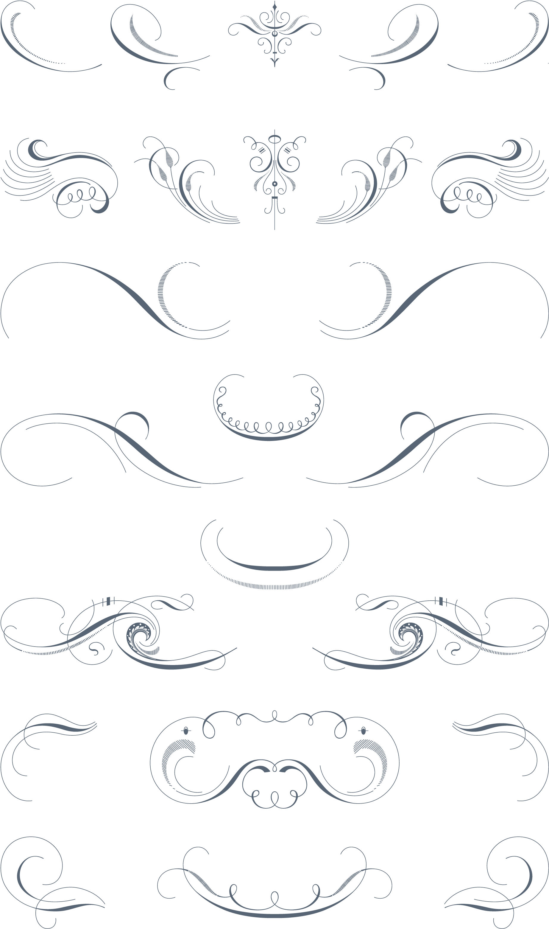 Elegant Blue Flourishes Design