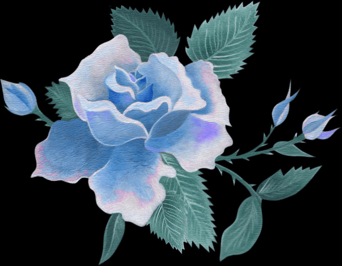 Elegant Blue Rose Artwork