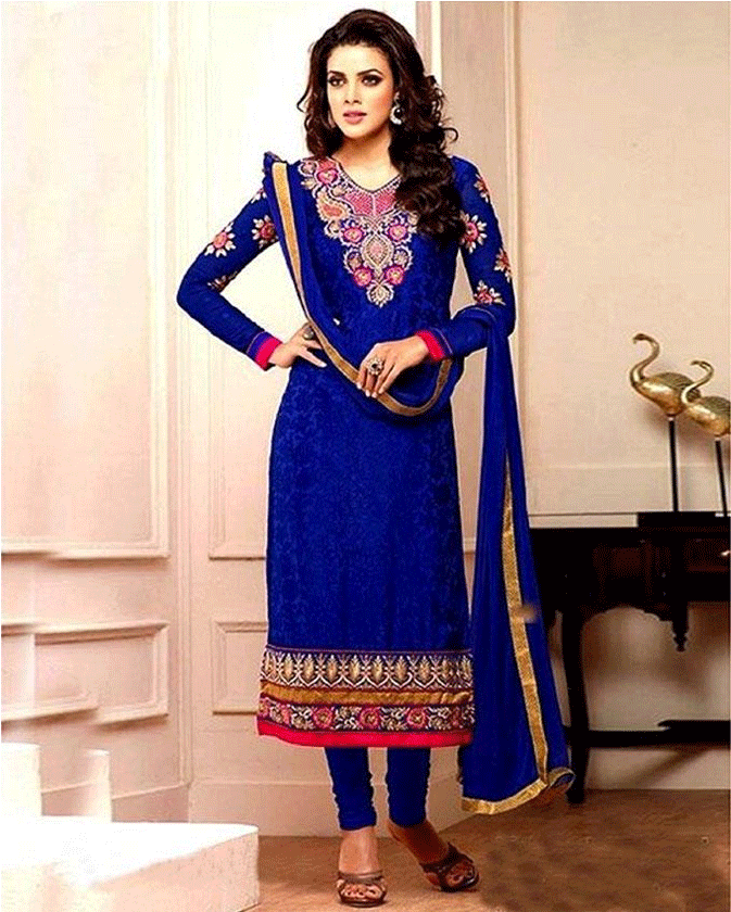 Elegant Blue Salwar Suit Model Pose