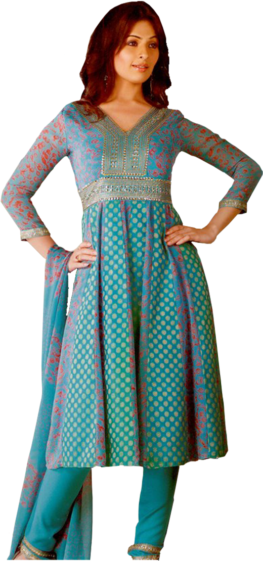 Elegant Blue Salwar Suit Model Pose