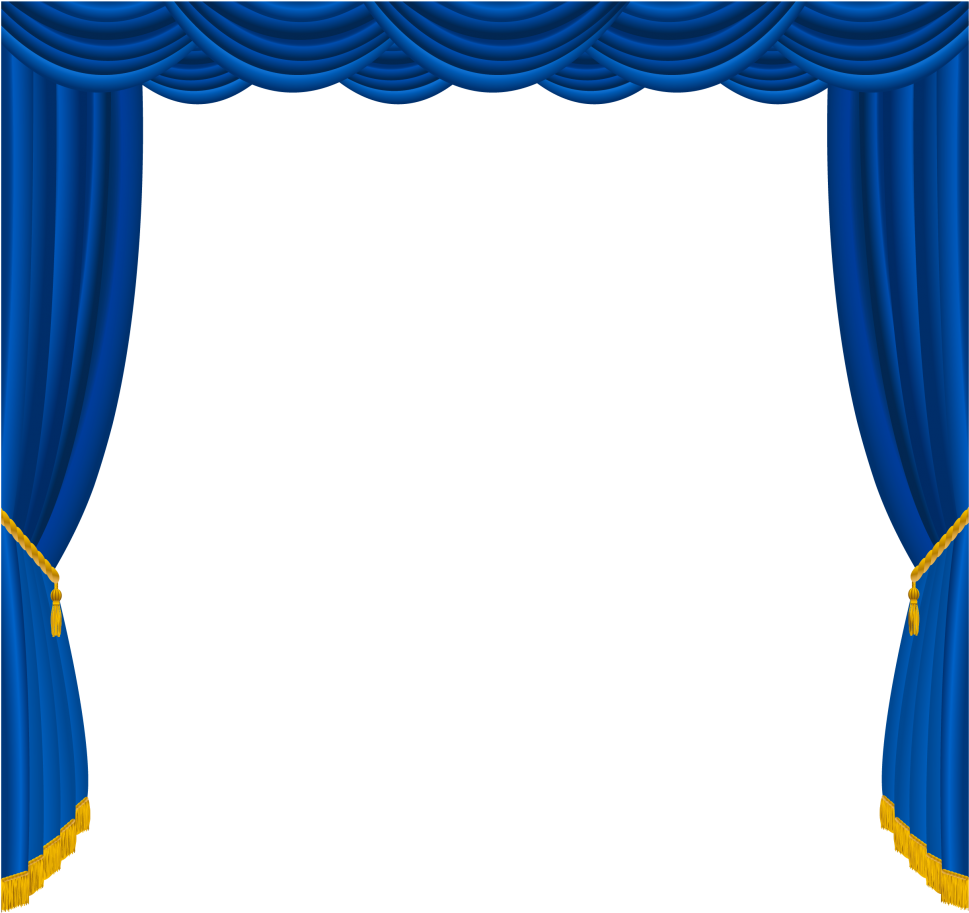 Elegant Blue Theater Curtains