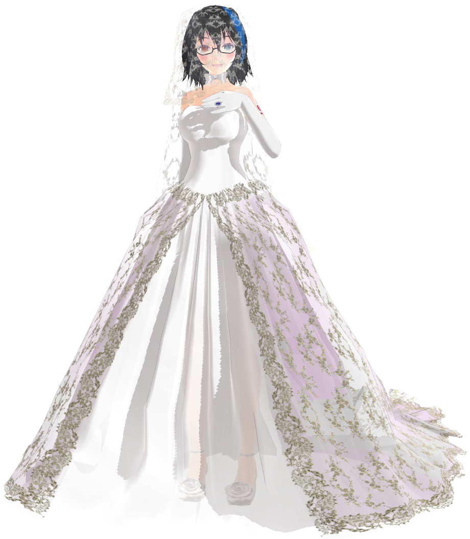 Elegant Bridein White Gown