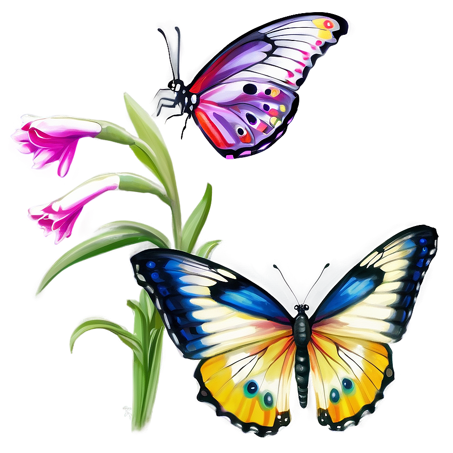 Elegant Butterflies Png Air