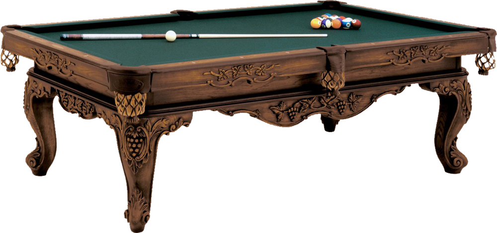 Elegant Carved Pool Table