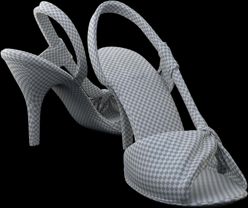 Elegant Checkered High Heel Sandals