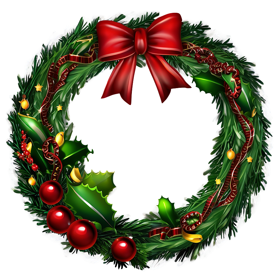 Elegant Christmas Wreath Png 05232024