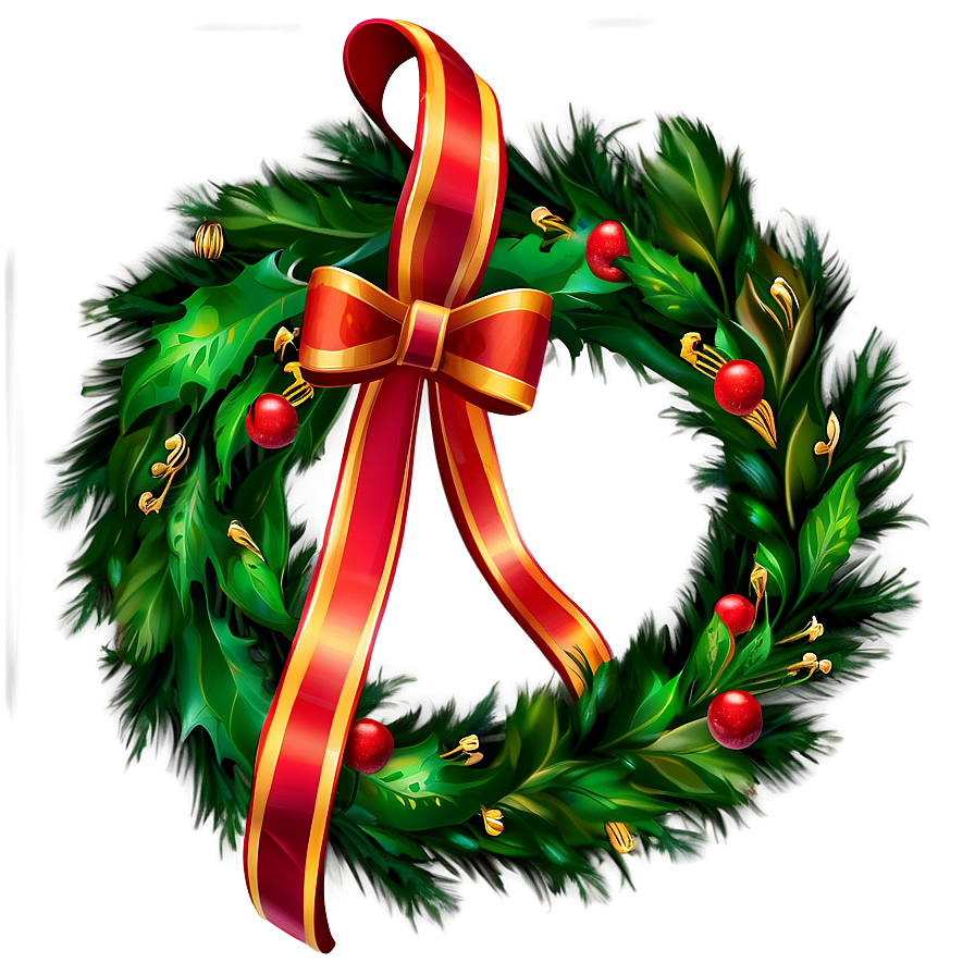 Elegant Christmas Wreath Png 05232024