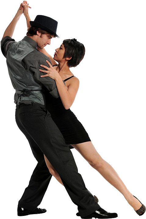 Elegant Couple Dancing Tango