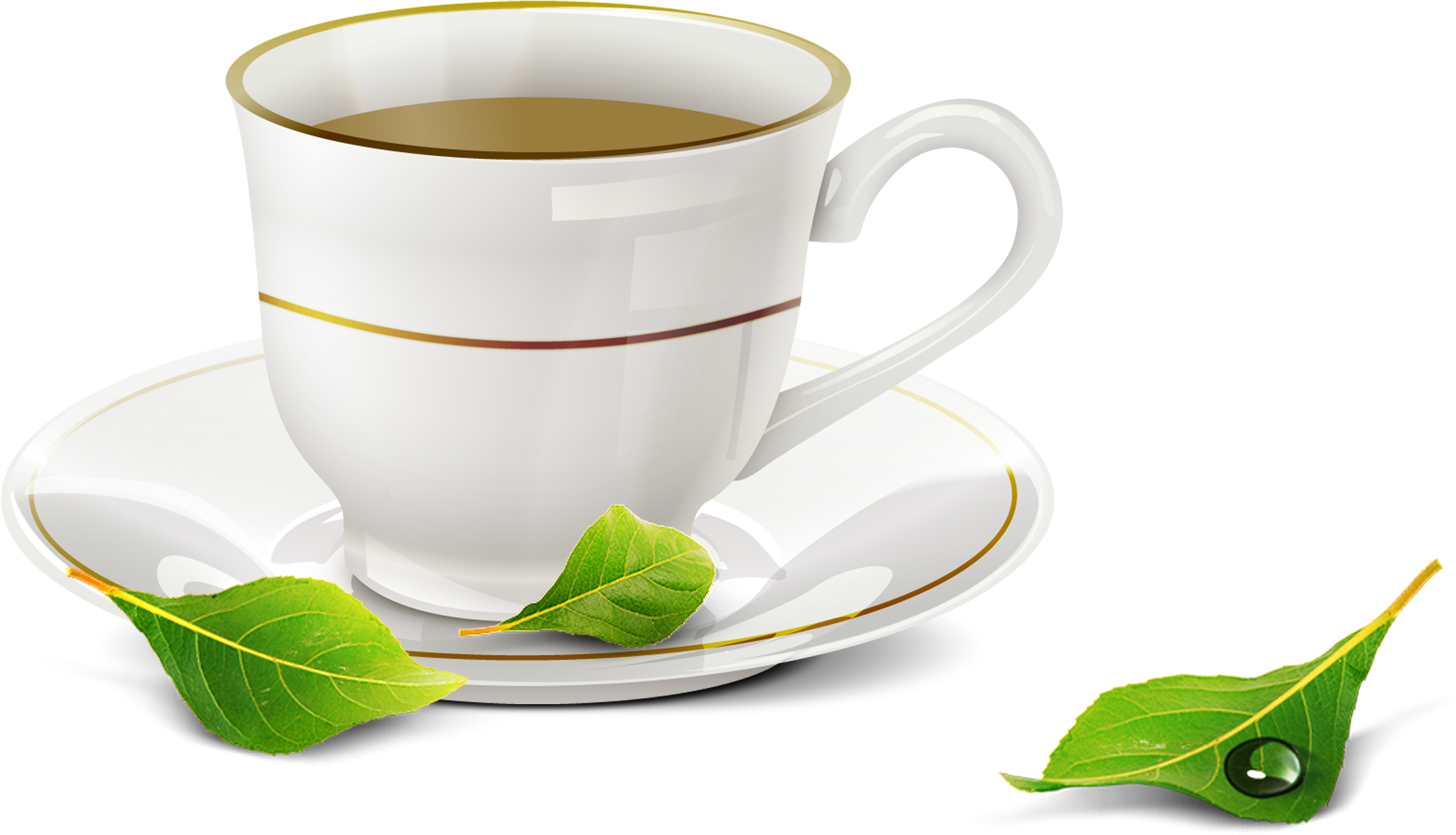 Elegant Cupof Teawith Leaves