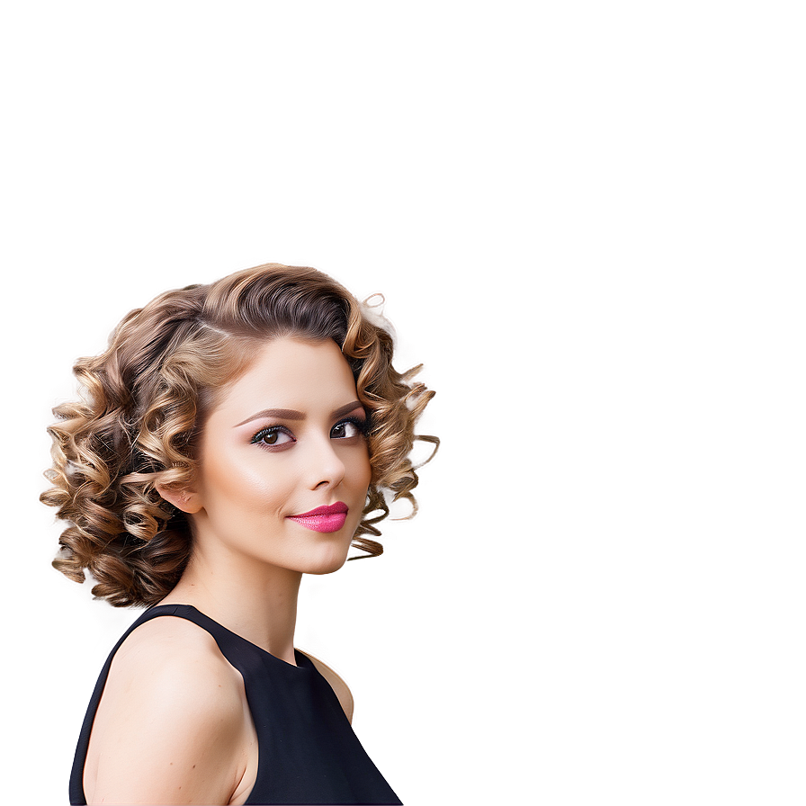 Elegant Curly Hair Upstyle Png Djb94