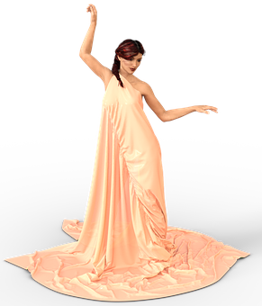 Elegant Dance Posein Peach Gown