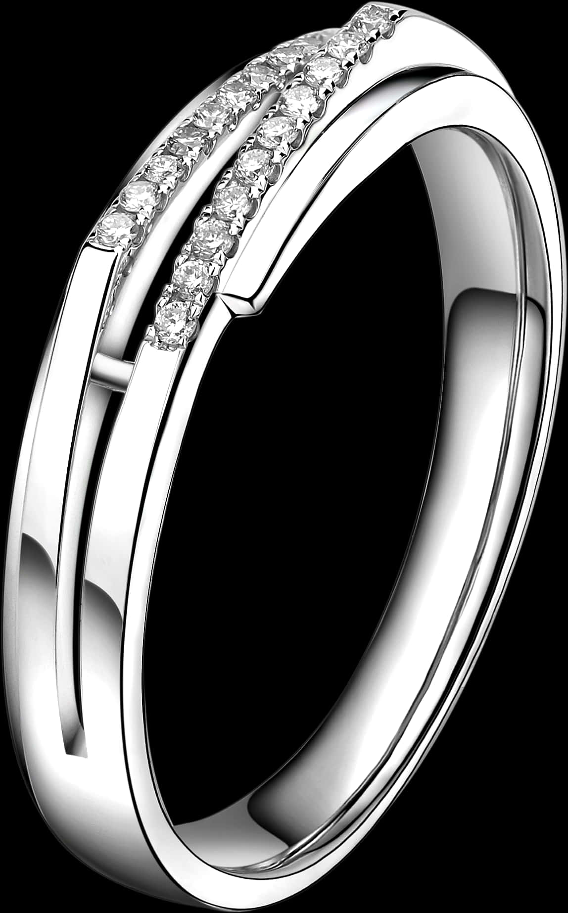 Elegant Diamond Accented Silver Ring