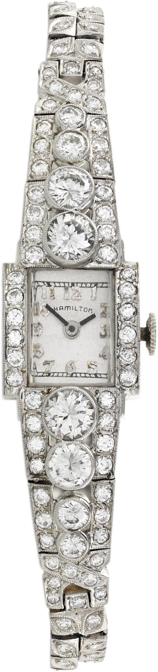 Elegant Diamond Studded Hamilton Wristwatch