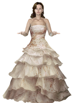 Elegant Digital Art Womanin Gown