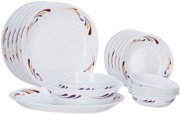 Elegant Dinnerware Setwith Swirl Patterns