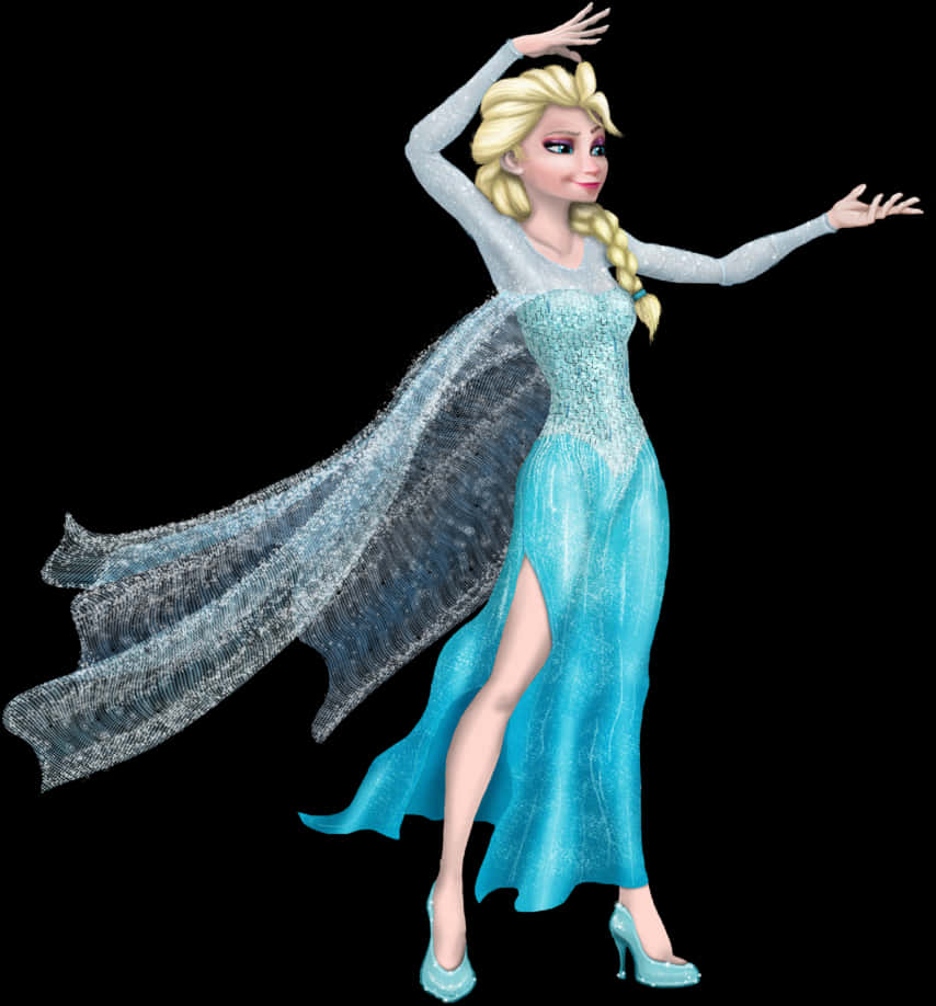 Elegant Elsa Frozen Character Pose