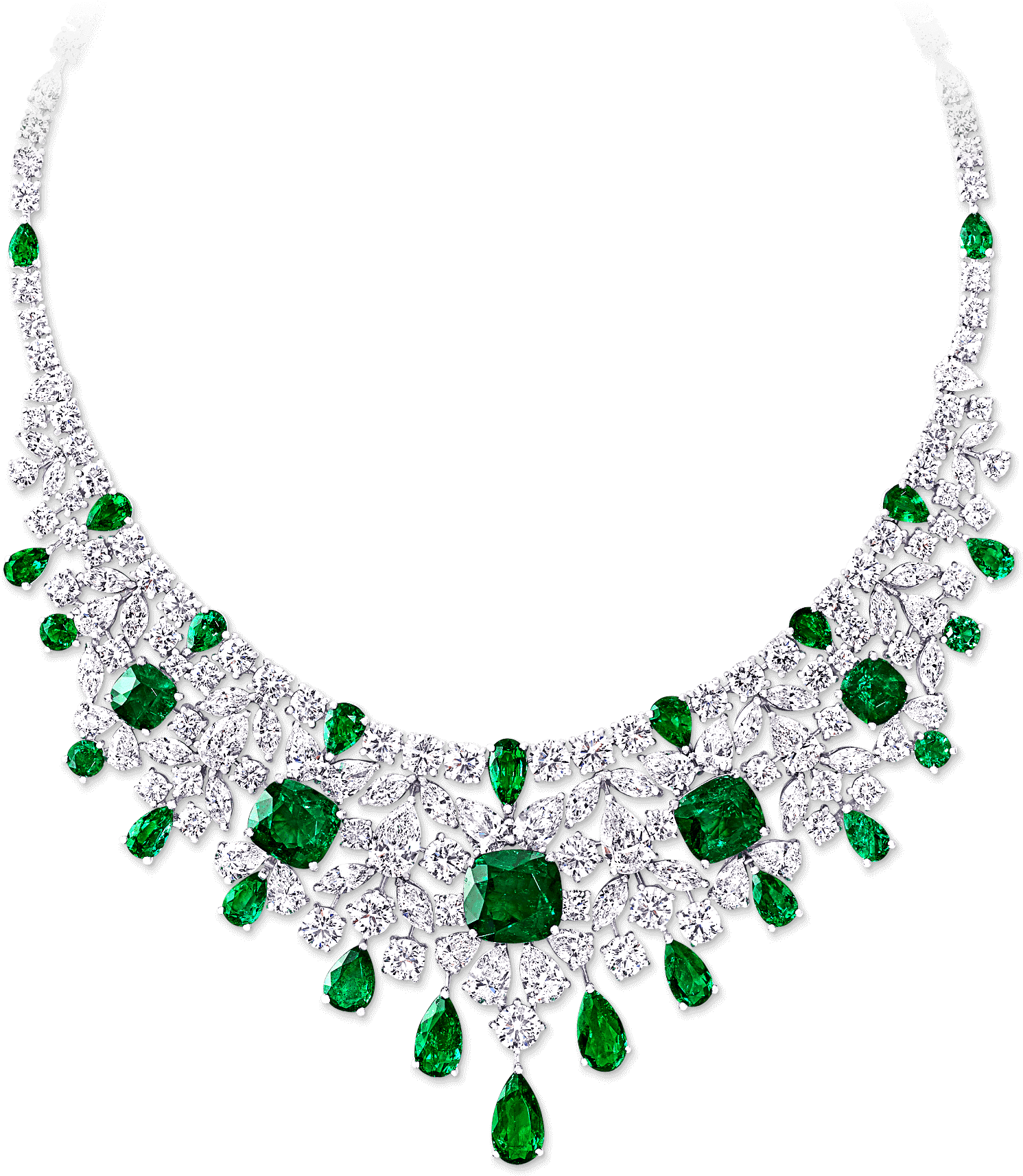 Elegant Emerald Diamond Necklace