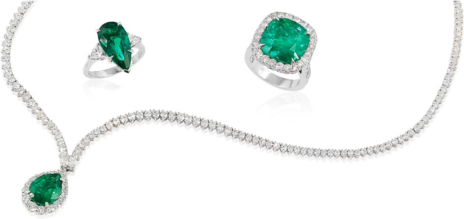 Elegant Emerald Jewelry Set