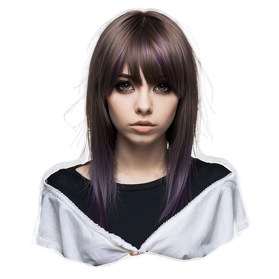 Elegant Emo Hairstyle Png 05252024