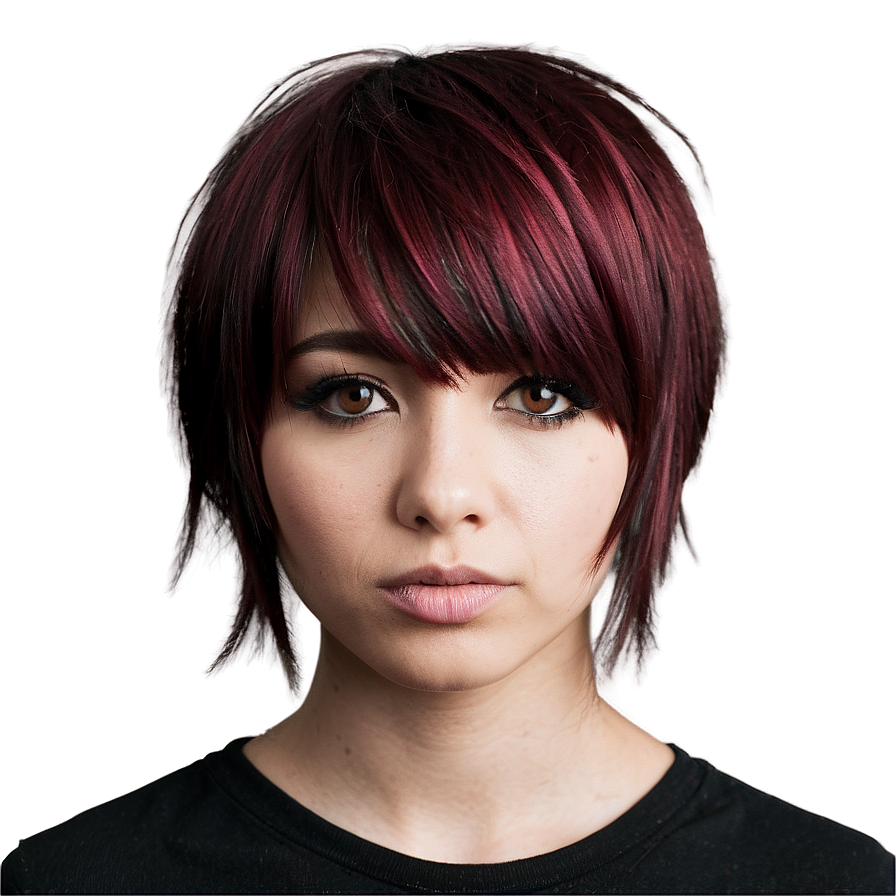 Elegant Emo Hairstyle Png Mub