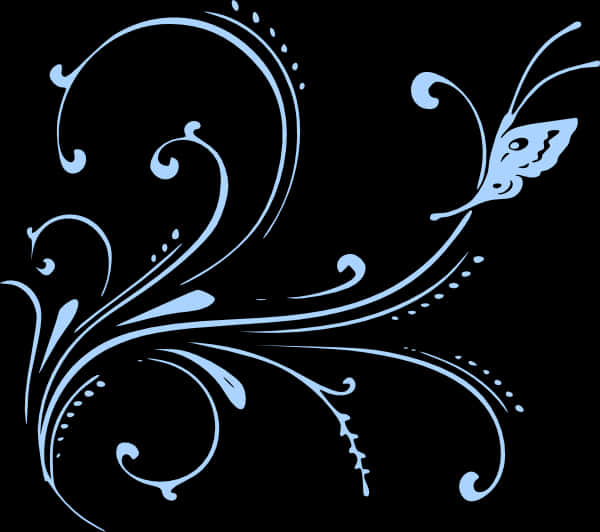 Elegant Floral Design Black Background