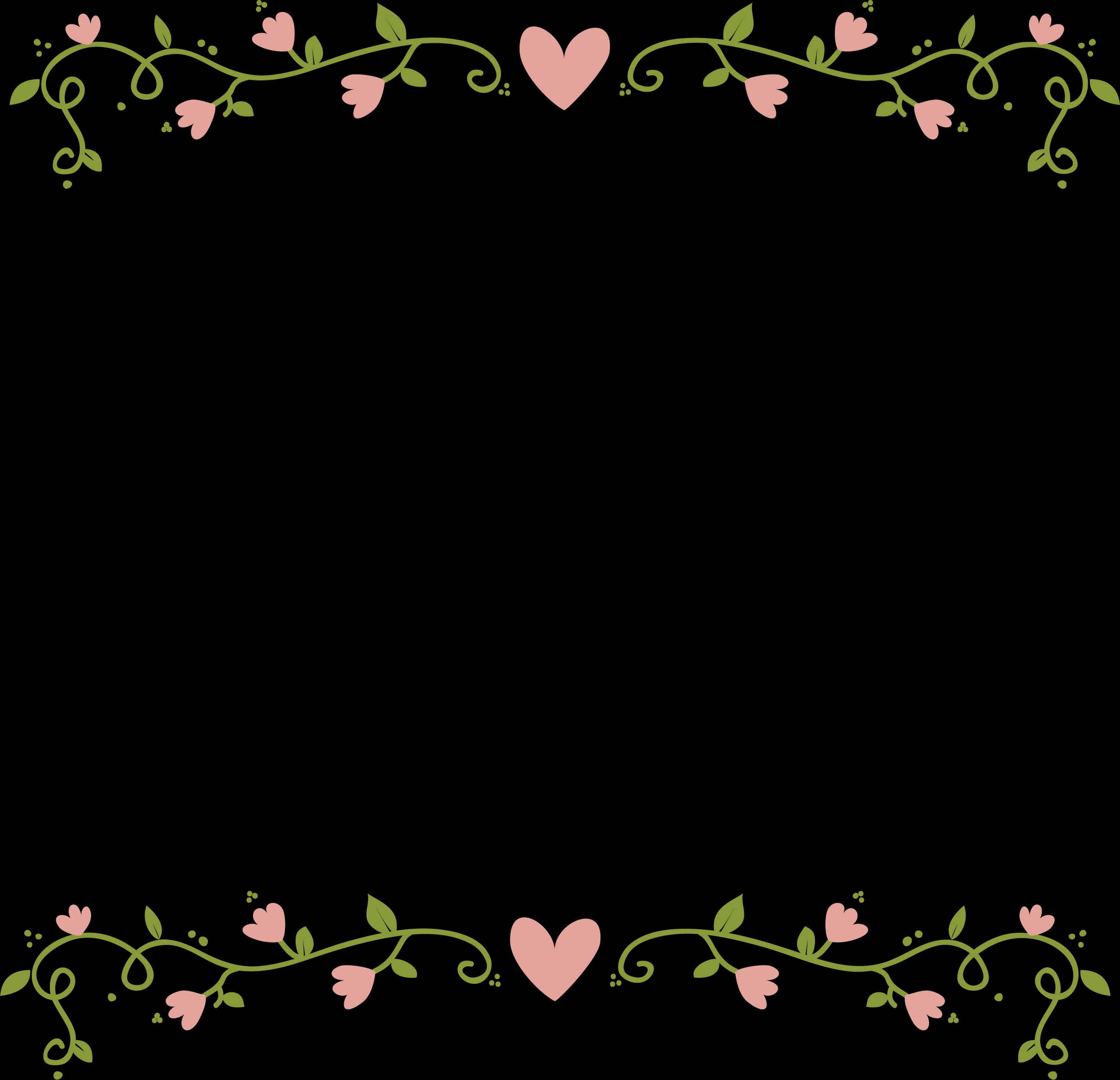 Elegant Floral Heart Border