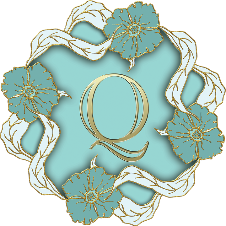 Elegant Floral Letter Q Design