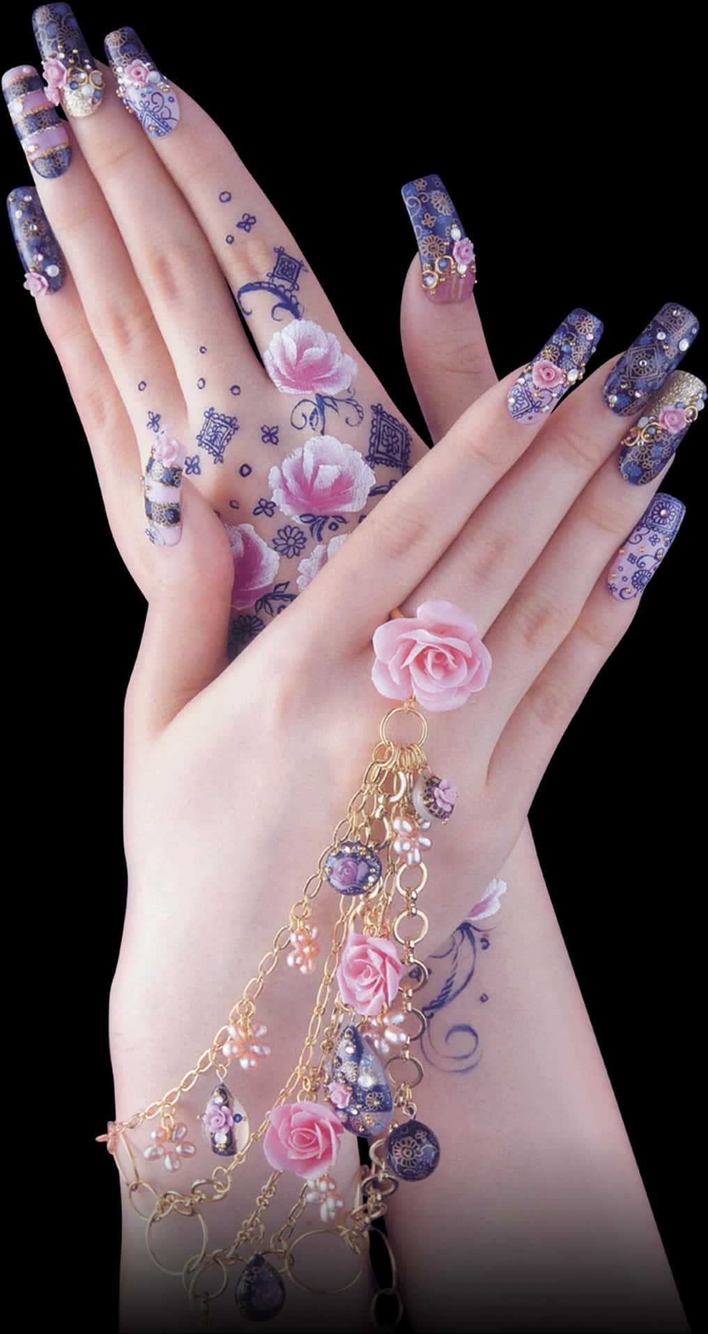 Elegant Floral Nail Art Design