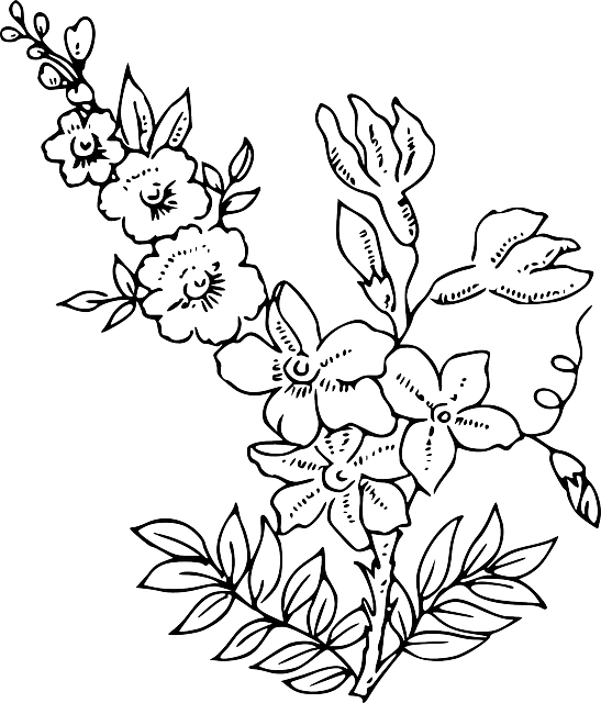 Elegant Floral Outline Artwork