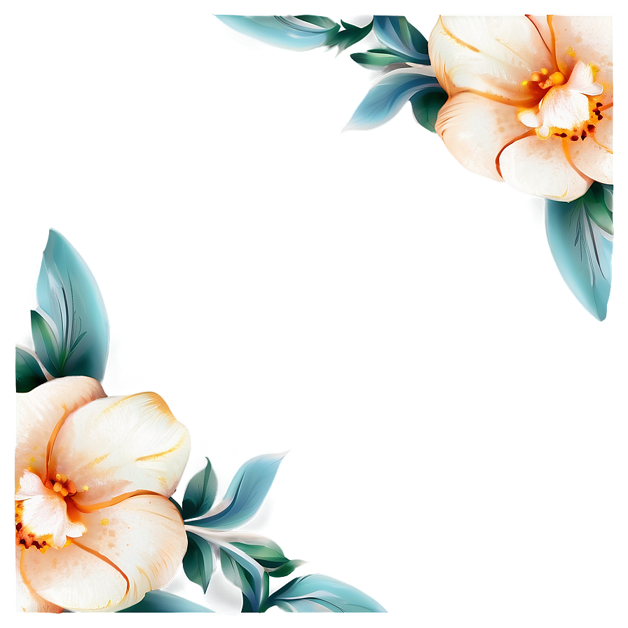 Elegant Flower Border Png Odm39