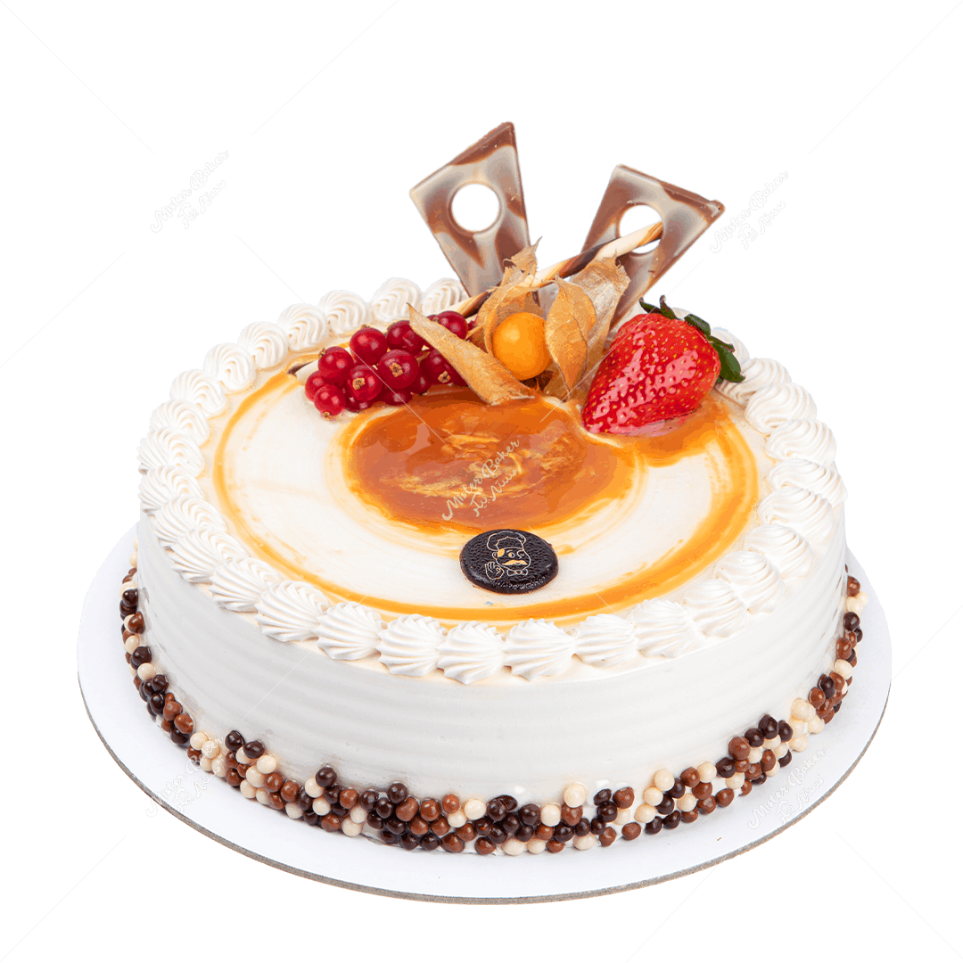 Elegant Fruit Garnished Cake