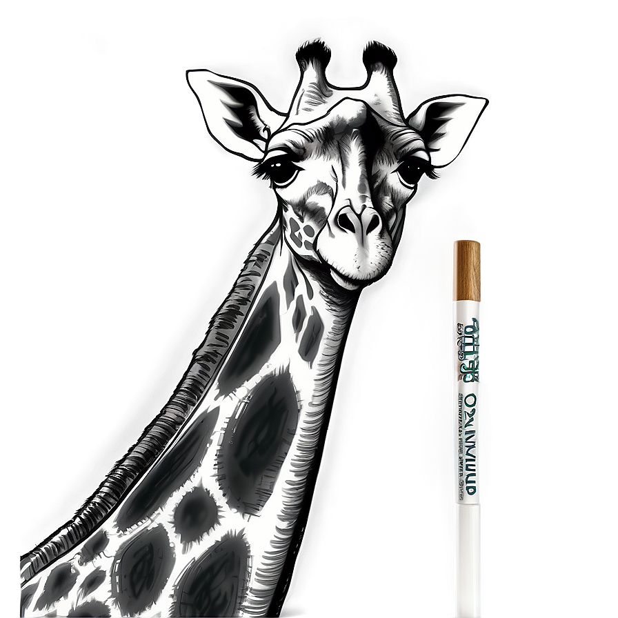 Elegant Giraffe Sketch Png Mne