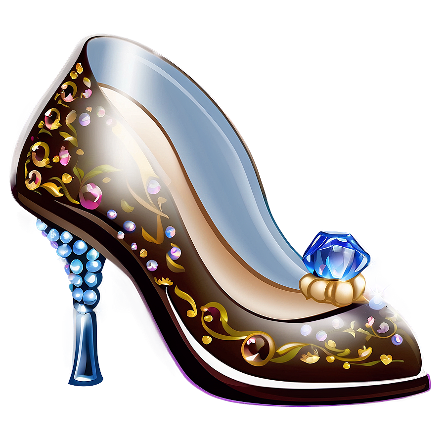 Elegant Glass Slipper Design Png Omo73