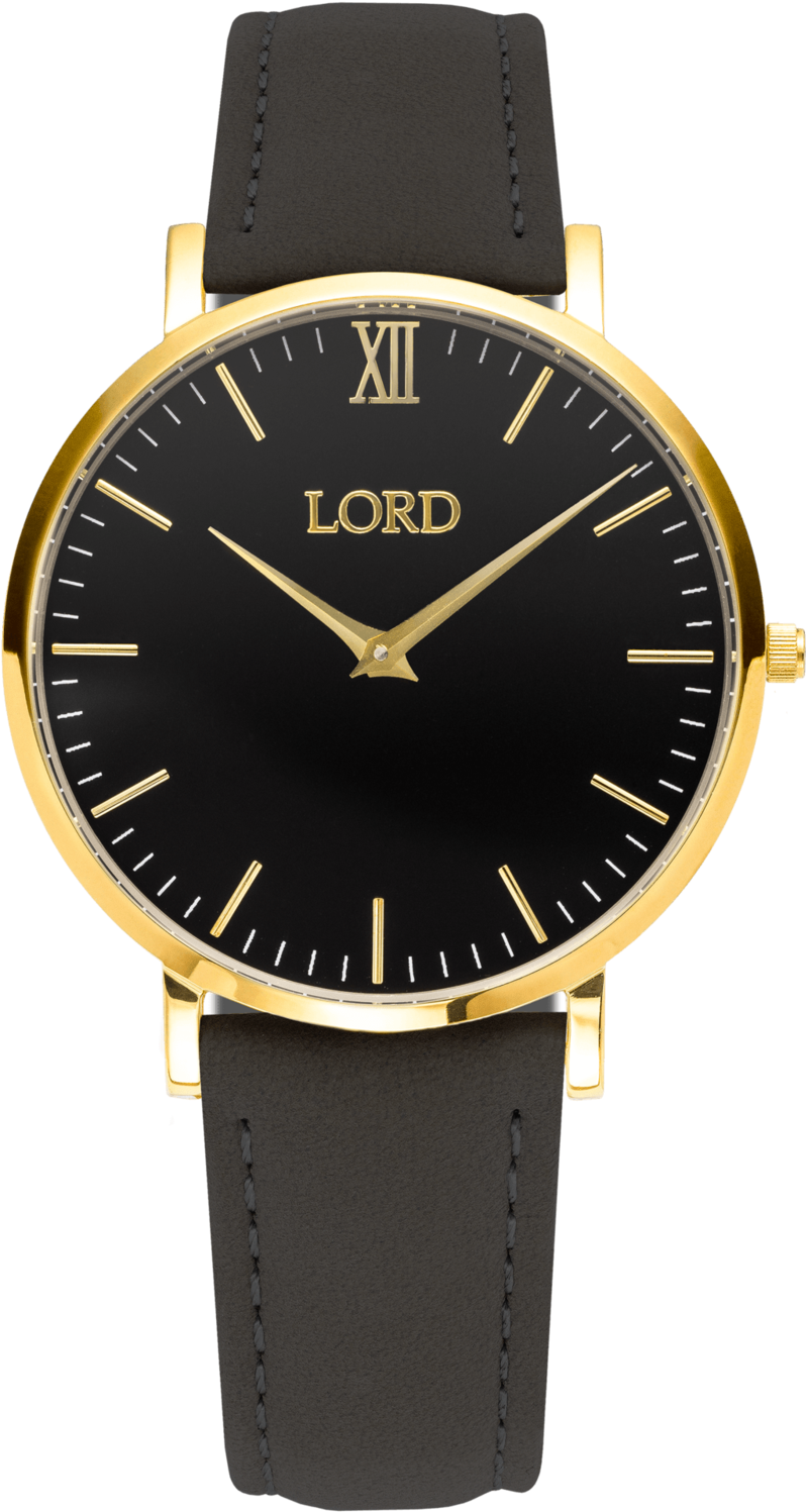 Elegant Gold Black Wristwatch