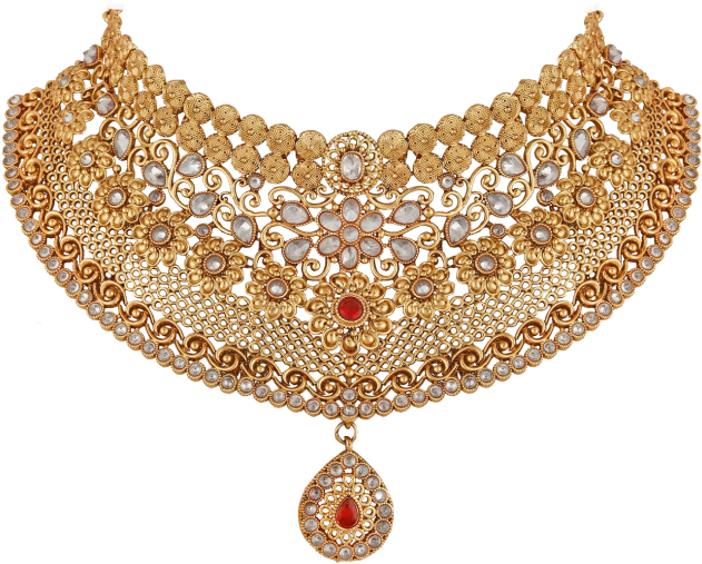 Elegant Gold Bridal Choker Necklace