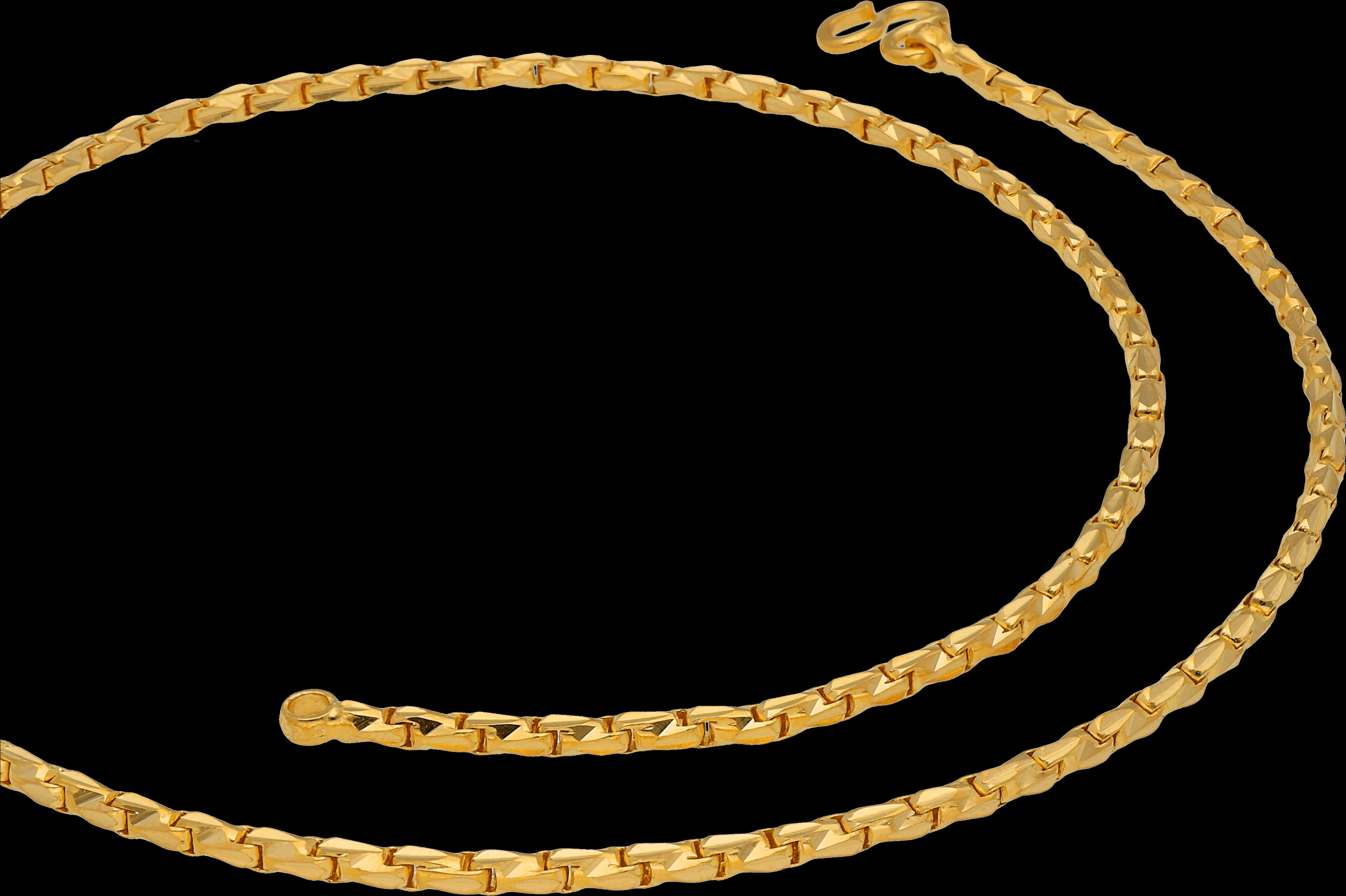 Elegant Gold Chainon Black Background