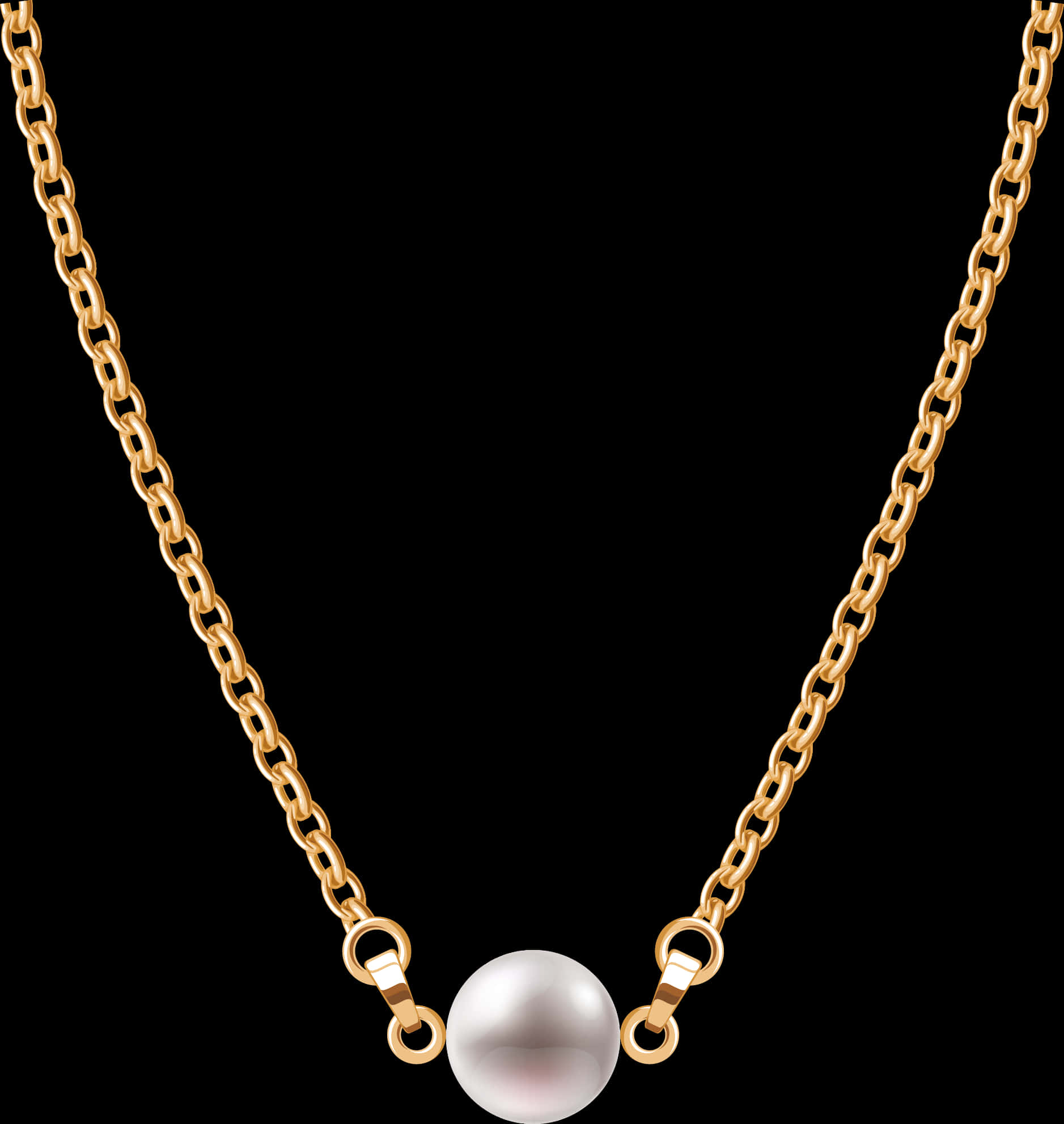 Elegant Gold Chainwith Pearl Pendant