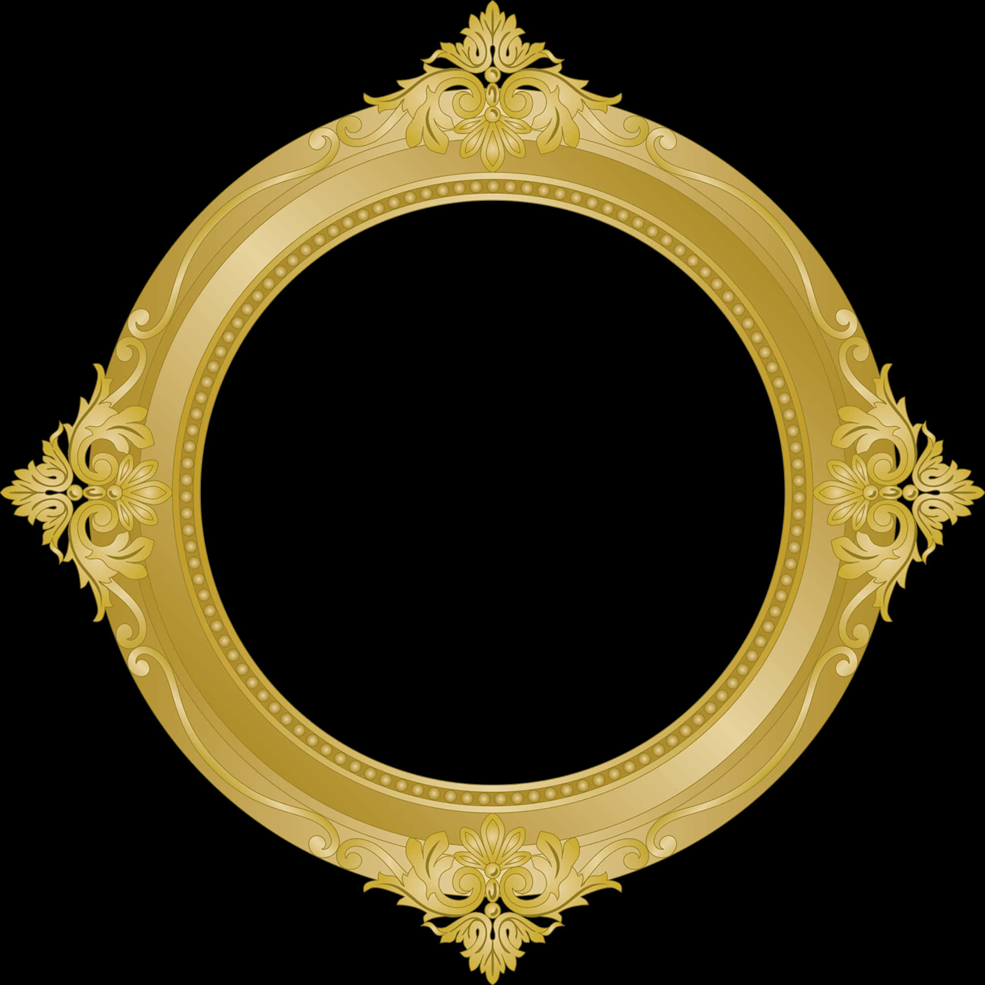 Elegant Gold Circle Frame