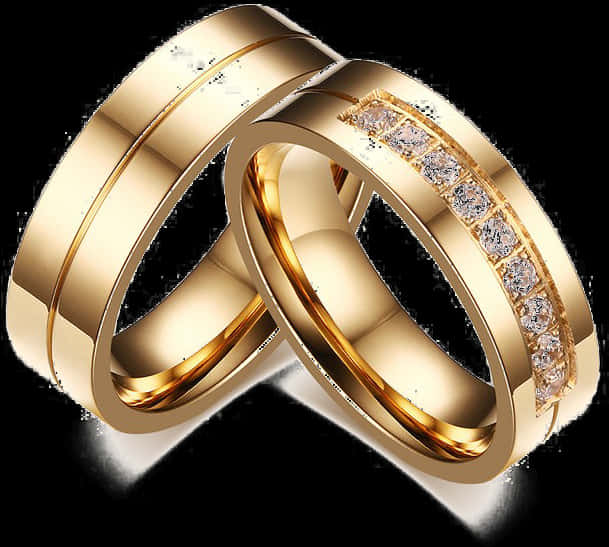 Elegant Gold Diamond Wedding Rings