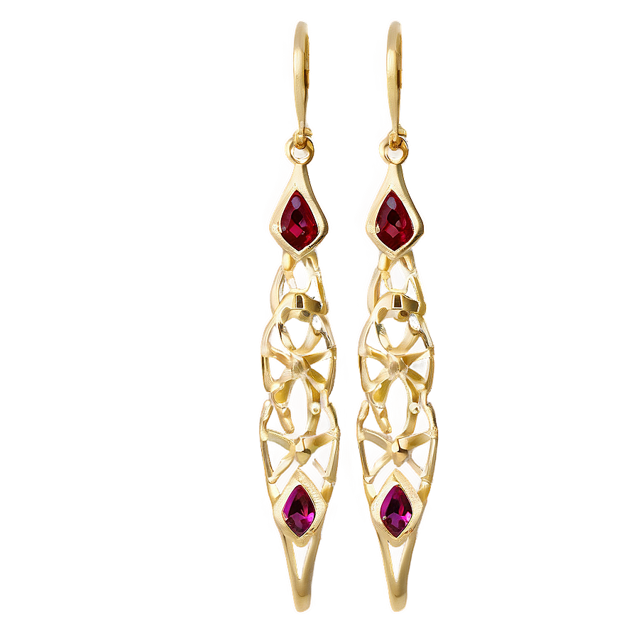 Elegant Gold Earrings Png Drq5