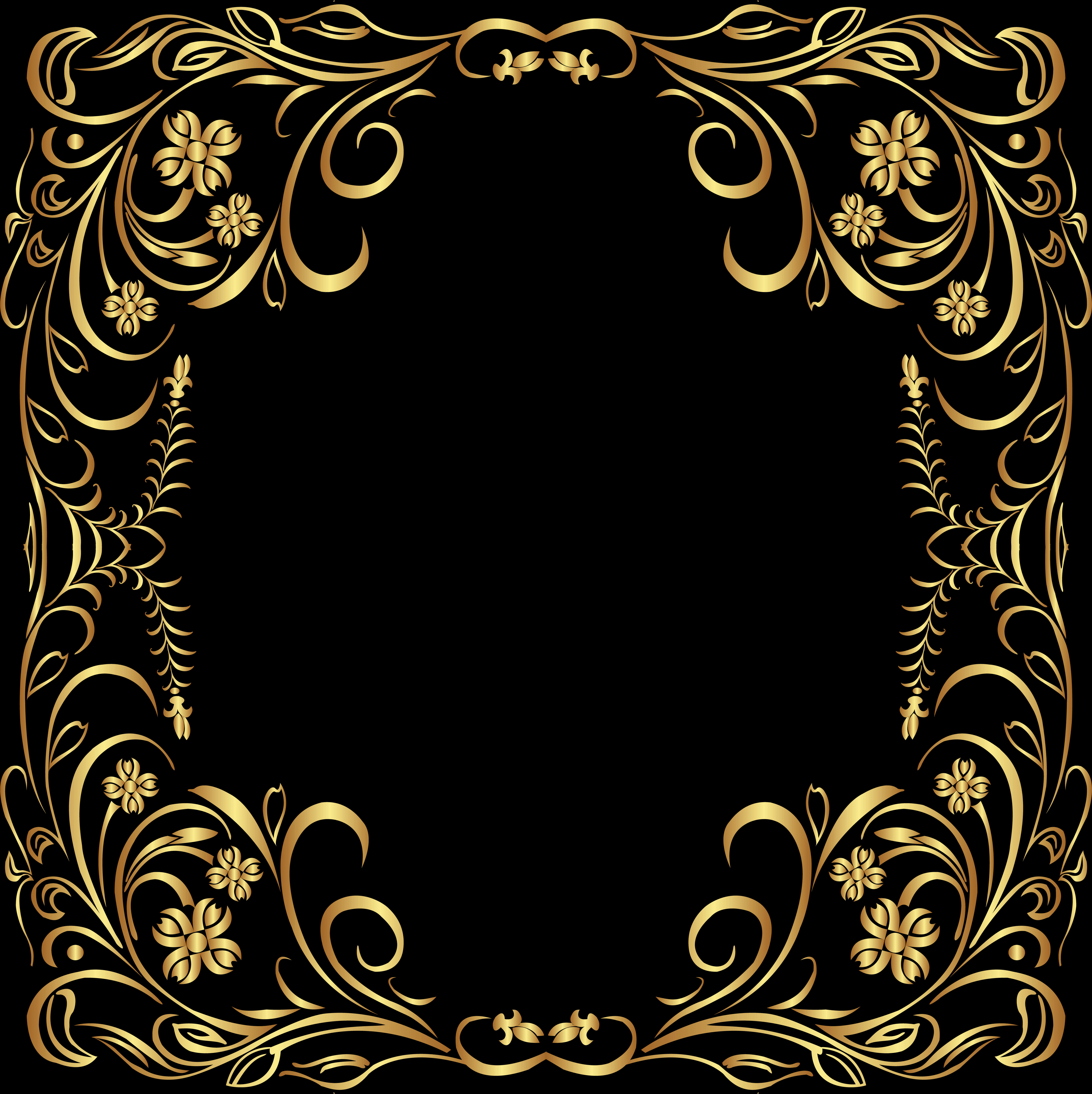 Elegant Gold Floral Frame