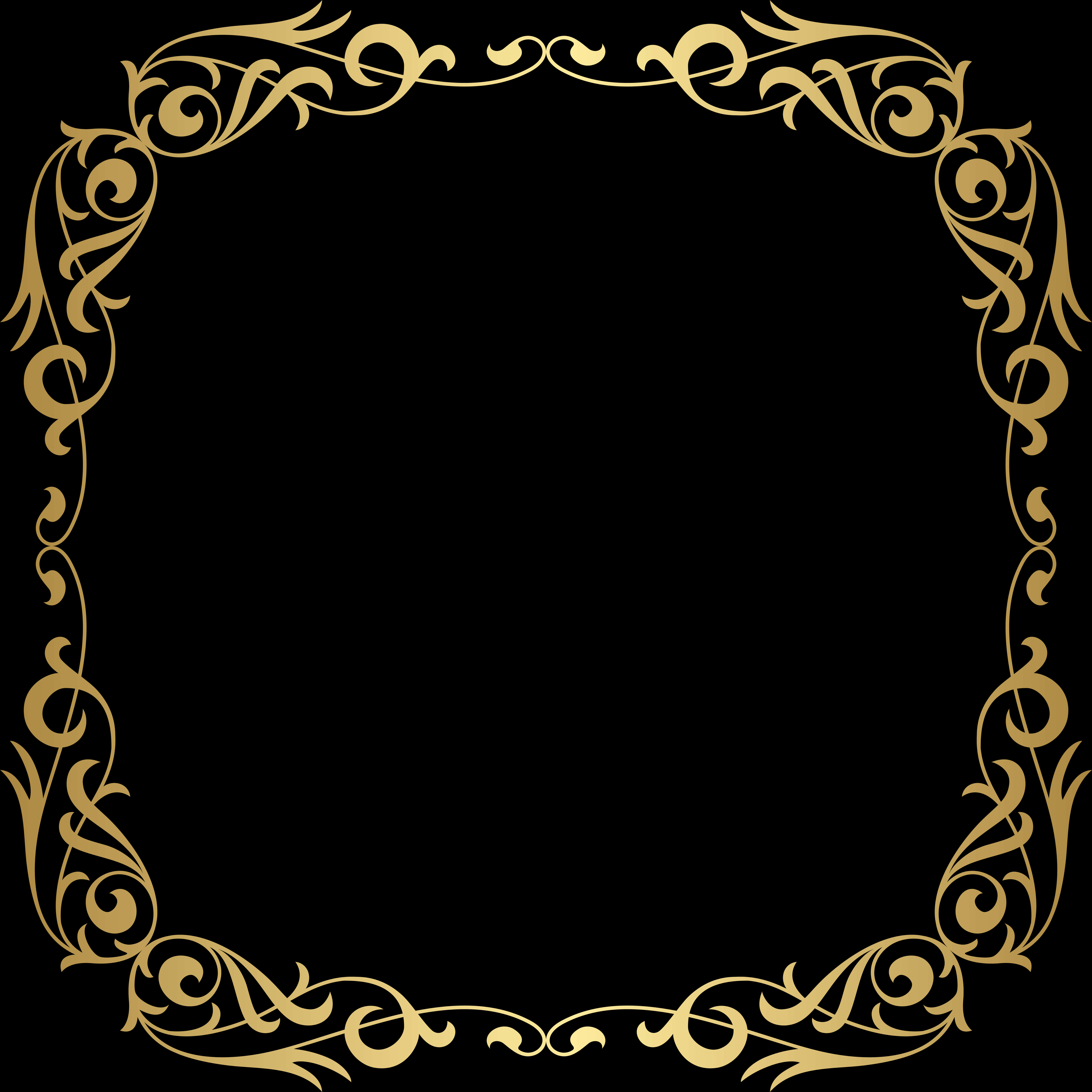 Elegant Gold Floral Frame