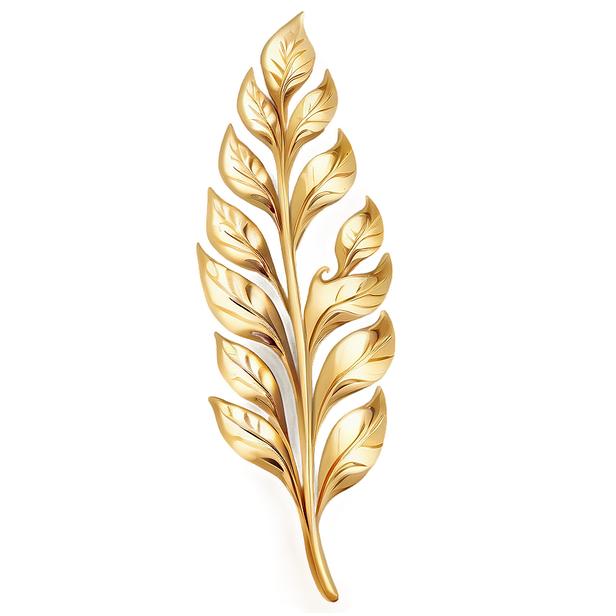 Elegant Gold Leaf Design Png Gkc38